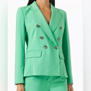 MARELLA Affetto By Max Mara Women’s Double Breasted Blazer Bright Green NWT $535